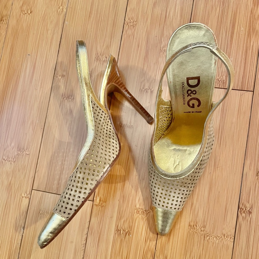 Dolce and Gabbana gold heels Dolce&Gabbana